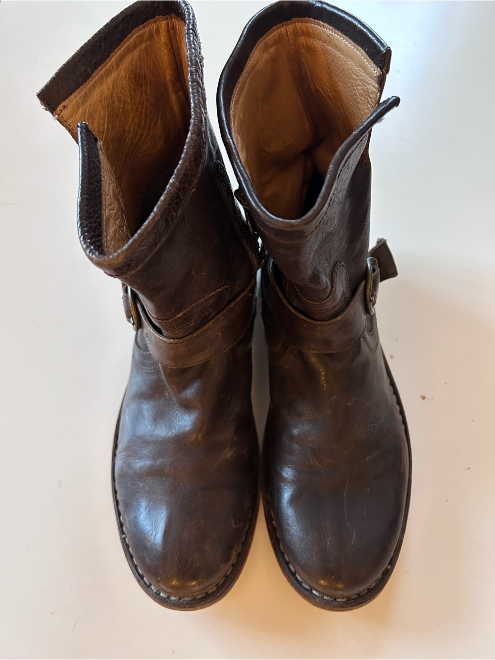 Fiorentini + Baker Eli Brown Leather Moto Boots Size 39